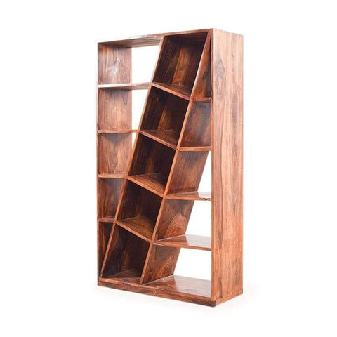 Dakota Display Unit cum Book Shelf in Teak Finish GMC Standard Storage FN-GMC-003758