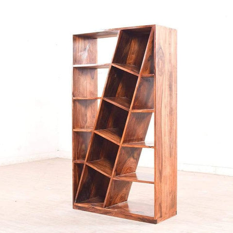 Dakota Display Unit cum Book Shelf in Teak Finish GMC Standard Storage FN-GMC-003758