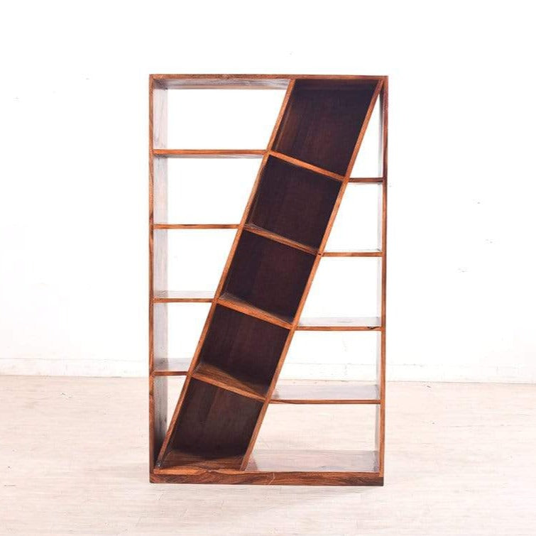 Dakota Display Unit cum Book Shelf in Teak Finish GMC Standard Storage FN-GMC-003758