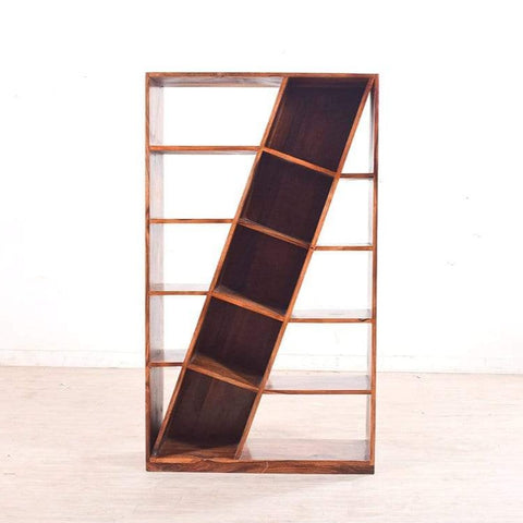Dakota Display Unit cum Book Shelf in Teak Finish GMC Standard Storage FN-GMC-003758