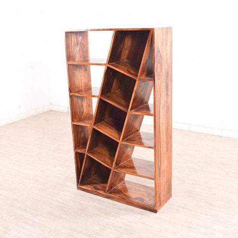 Dakota Display Unit cum Book Shelf in Teak Finish GMC Standard Storage FN-GMC-003758