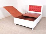 Dakota Mini Queen Bed With Storage In White GMC Standard Beds FN-GMC-004298