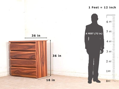 Dynam Chest of Four Drawer In Light Oak Finish