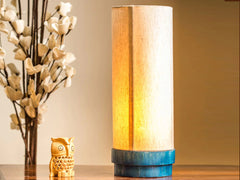 Tripod Wooden Lamp Turqouise Blue