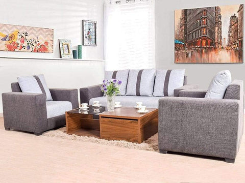 Galaxy Five Seater Sofa (3+1+1) In Jute Fabric