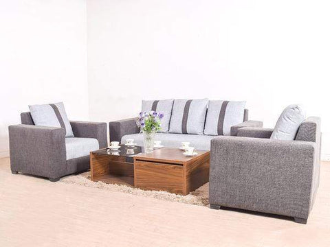 Galaxy Five Seater Sofa (3+1+1) In Jute Fabric