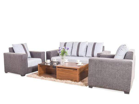 Galaxy Five Seater Sofa (3+1+1) In Jute Fabric
