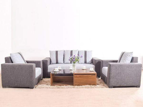 Galaxy Five Seater Sofa (3+1+1) In Jute Fabric