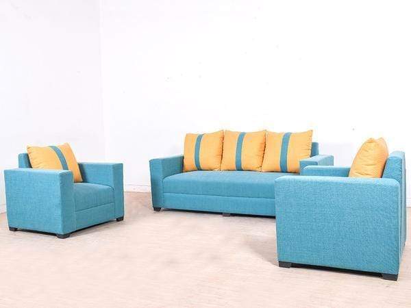 Galaxy Five Seater Sofa (3+1+1) in Jute Fabric