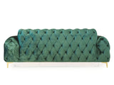 Karter Chesterfield 2 Seater Sofa In Green Velvet Fabric