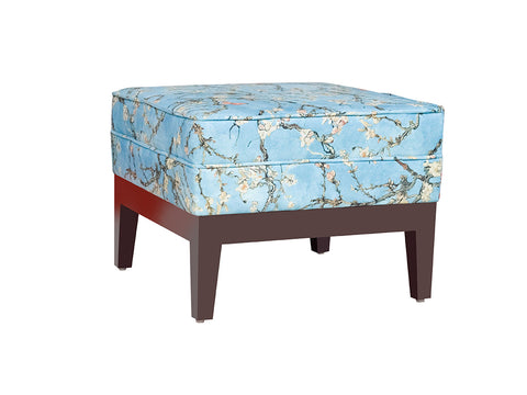 Ursula Ottoman in Floral Fabric