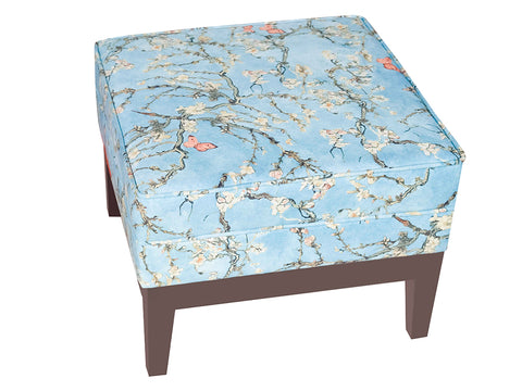 Ursula Ottoman in Floral Fabric