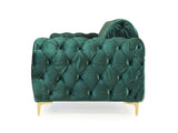 Karter Chesterfield 2 Seater Sofa In Green Velvet Fabric