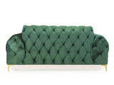 Karter Chesterfield 2 Seater Sofa In Green Velvet Fabric
