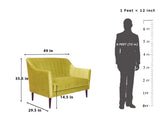 Lucas 2+1+1 Sofa Set In Green Velvet Fabric