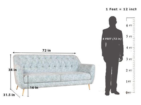 Lorenzo 3 Seater Sofa in Premium Green Suede fabric