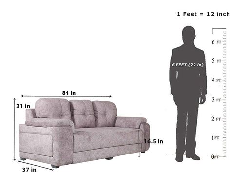 Marina 3 Seater In Brown Premium Suede Fabric