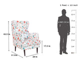 Genoa Wing Chair in Floral Cotton Fabric