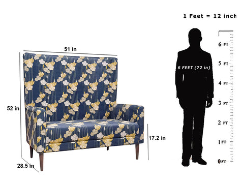Valdemar Loveseat in Blue Floral Print