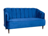 Nelio Three Seater Sofa in Blue Velvet Fabric