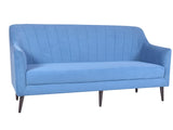 Lucas 3 Seater Sofa in Premium Blue Velvet Fabric