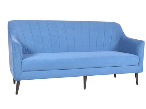 Lucas 3 Seater Sofa in Premium Blue Velvet Fabric