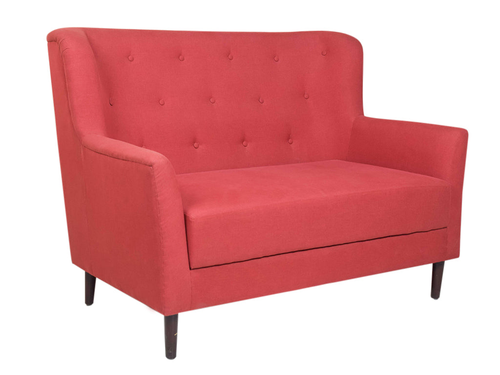 Frida Loveseat 2 Seater Sofa In Red Cotton Fabric