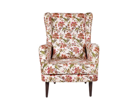 Genoa Wing Chair in Floral fabric