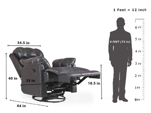 Adana Recliner 360° revolving In Leatherette Upholstery
