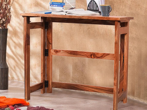 Daxton Folding Study Table In Teak Finish