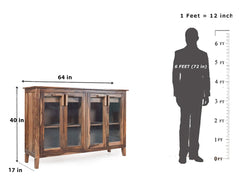 Akira Large Sideboard Cum Crockery Unit With Glass Door