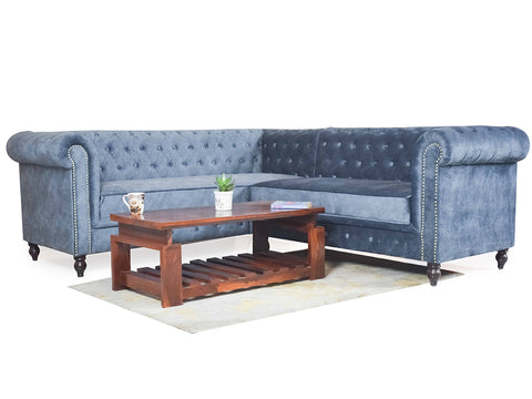 Berlin Sectional Sofa In Premium Suede Fabric