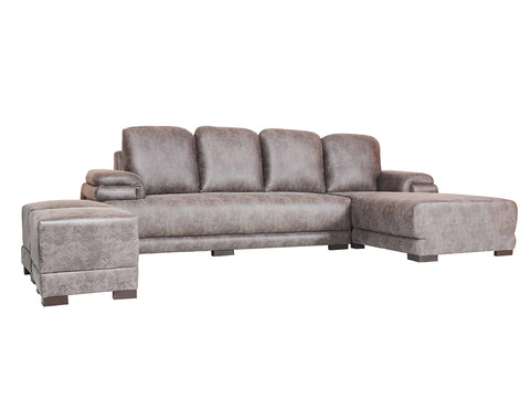 Rosario L Shape Sectional Sofa With Pouffe