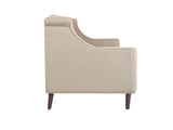 Marjorie Three Seater Sofa In Beige Cotton Fabric