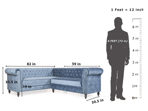 Berlin Sectional Sofa In Premium Suede Fabric