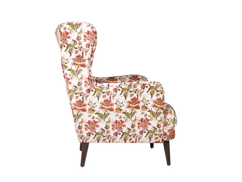 Genoa Wing Chair in Floral fabric