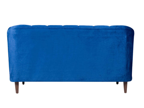 Nelio Three Seater Sofa in Blue Velvet Fabric