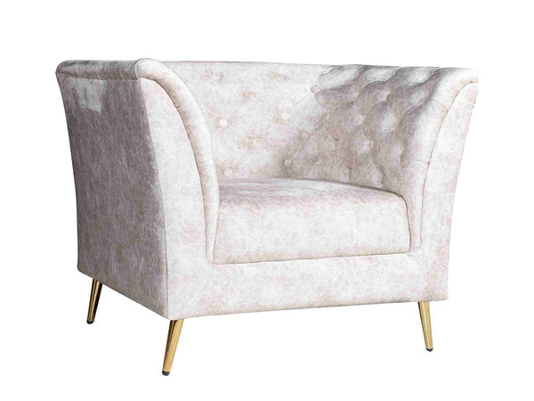 Watson 1 Seater Sofa In Beige Premium Velvet Fabric