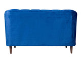 Nelio Two Seater Sofa in Blue Velvet Fabric