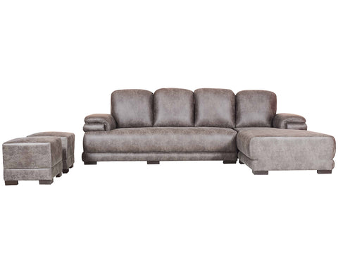 Rosario L Shape Sectional Sofa With Pouffe