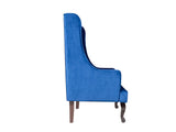 Janet Chesterfield High Back Wing Chair In Velvet Fabric