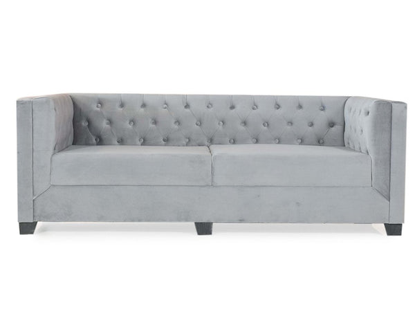Windsor 3 Seater Sofa In Grey Velvet Fabric