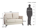 Corita Two Seater Sofa In Premium Cotton Fabric
