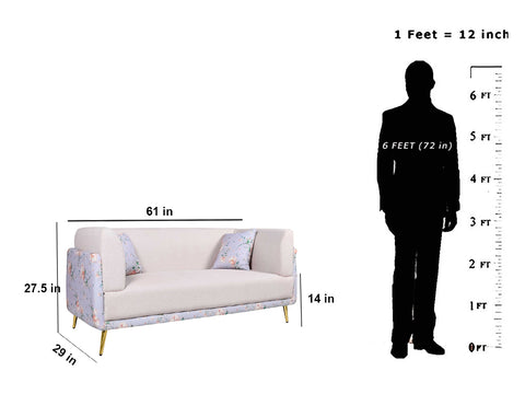 Dylon 2 Seater Love Seat in Cotton fabric