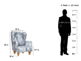 Genoa mini Wing Chair In Premium Suede Grey Fabric