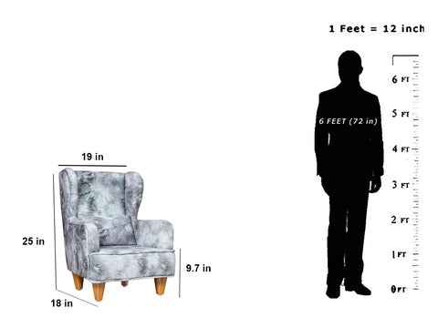 Genoa mini Wing Chair In Premium Suede Grey Fabric