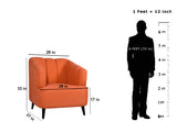 Nelio Lounge Chair in Burnt Orange Color In Jute Fabric