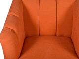 Nelio Lounge Chair in Burnt Orange Color In Jute Fabric