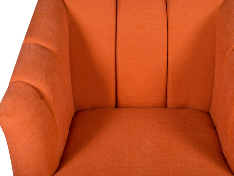Nelio Lounge Chair in Burnt Orange Color In Jute Fabric
