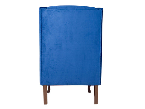 Janet Chesterfield High Back Wing Chair In Velvet Fabric